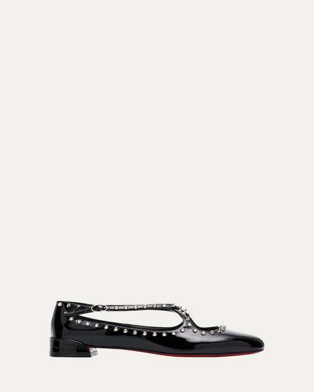 Pilouta Spike Patent Red Sole Ballerina Flats